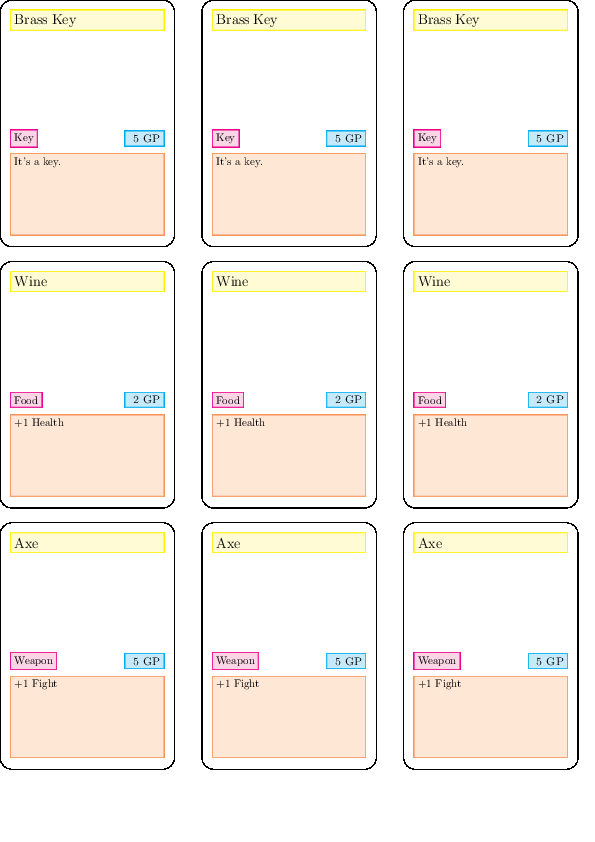 Cards arranged in rows of 3 with no page margins.